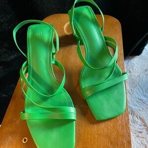 H&M Vibrant Green Strappy Sandals